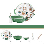 Dishes set household net red eating bowl cute children's cabbage plate combination soup bowl underglaze Nordic style meal - Grand Goldman