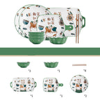 Dishes set household net red eating bowl cute children's cabbage plate combination soup bowl underglaze Nordic style meal - Grand Goldman