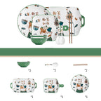 Dishes set household net red eating bowl cute children's cabbage plate combination soup bowl underglaze Nordic style meal - Grand Goldman