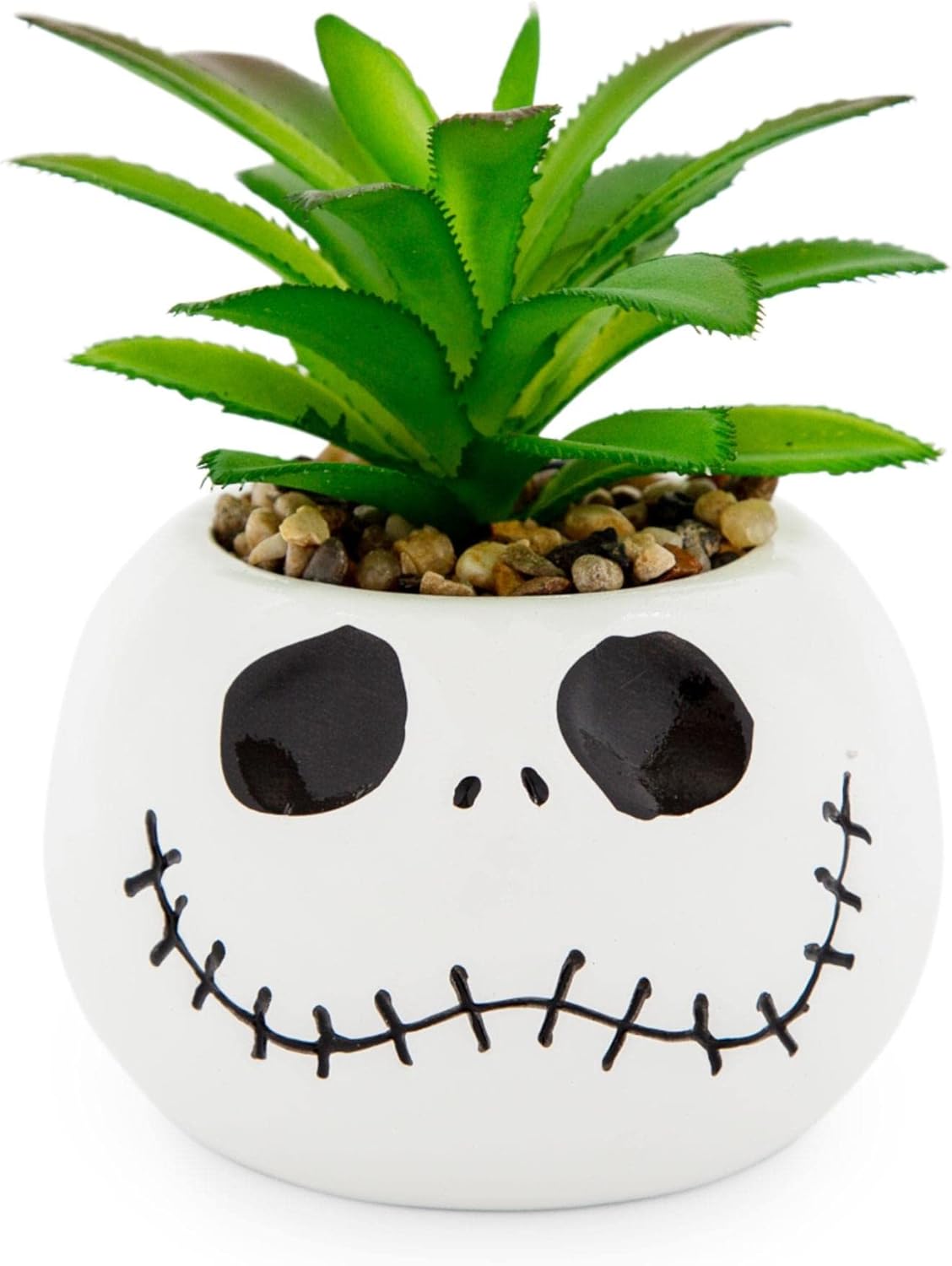 Disney Lilo & Stitch Pineapple 6-Inch Ceramic Planter with Artificial Succulent | Cute Flower Pot, Faux Indoor Plants - Grand Goldman