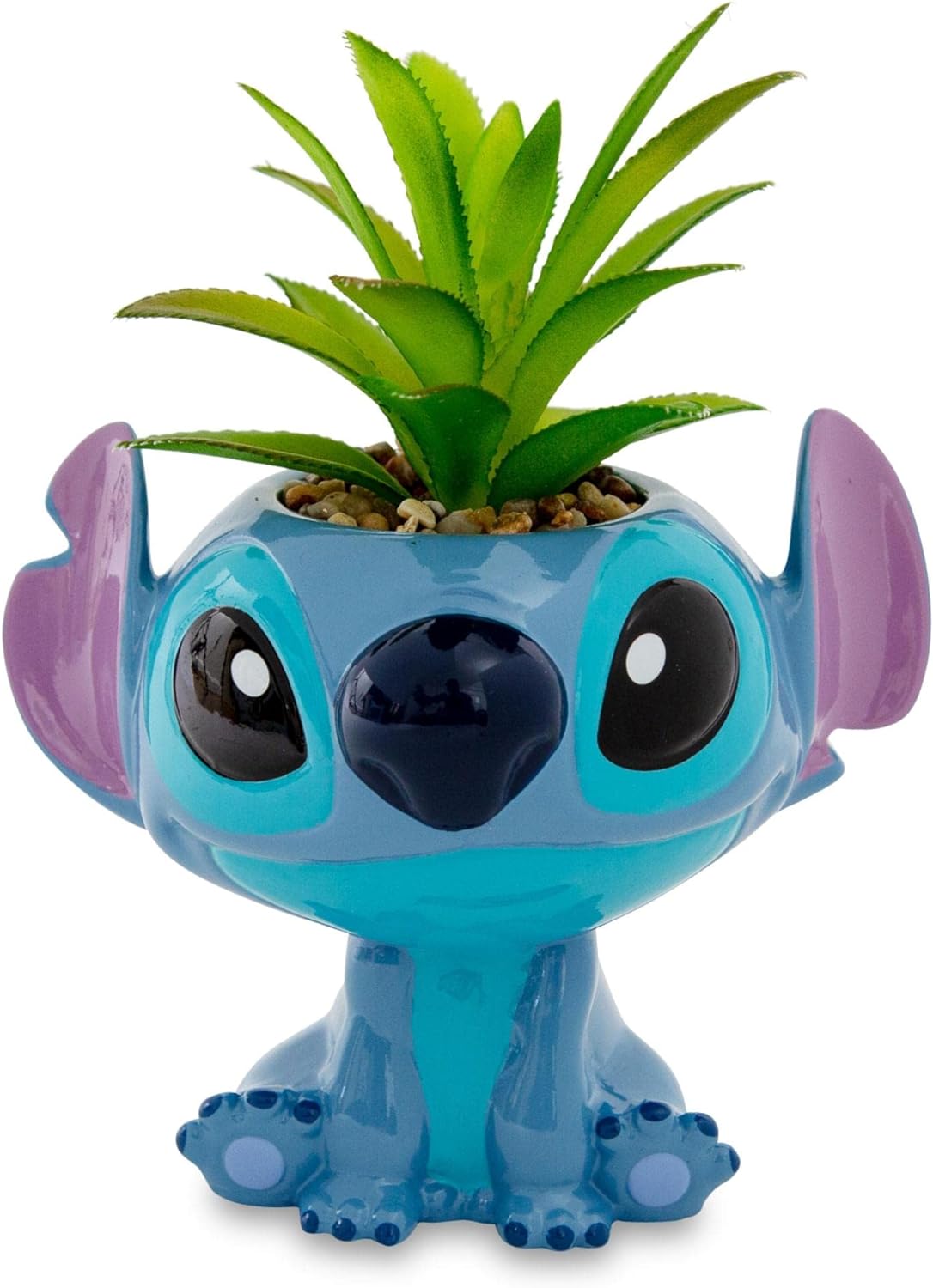 Disney Lilo & Stitch Pineapple 6-Inch Ceramic Planter with Artificial Succulent | Cute Flower Pot, Faux Indoor Plants - Grand Goldman