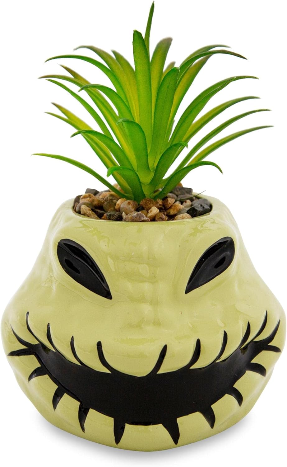 Disney Lilo & Stitch Pineapple 6-Inch Ceramic Planter with Artificial Succulent | Cute Flower Pot, Faux Indoor Plants - Grand Goldman