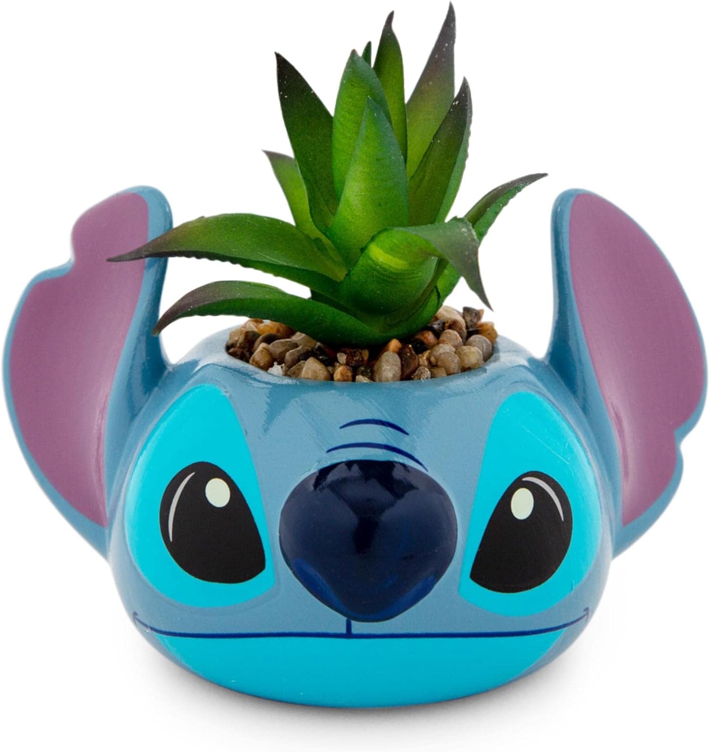 Disney Lilo & Stitch Pineapple 6-Inch Ceramic Planter with Artificial Succulent | Cute Flower Pot, Faux Indoor Plants - Grand Goldman