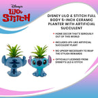 Disney Lilo & Stitch Pineapple 6-Inch Ceramic Planter with Artificial Succulent | Cute Flower Pot, Faux Indoor Plants - Grand Goldman