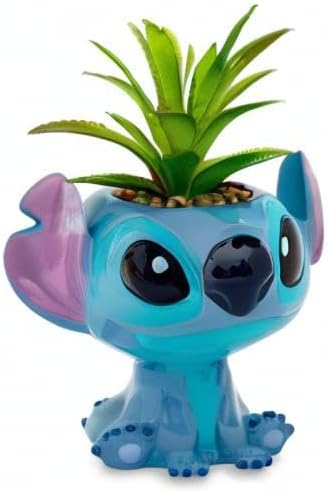 Disney Lilo & Stitch Pineapple 6-Inch Ceramic Planter with Artificial Succulent | Cute Flower Pot, Faux Indoor Plants - Grand Goldman