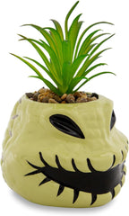 Disney Lilo & Stitch Pineapple 6-Inch Ceramic Planter with Artificial Succulent | Cute Flower Pot, Faux Indoor Plants - Grand Goldman