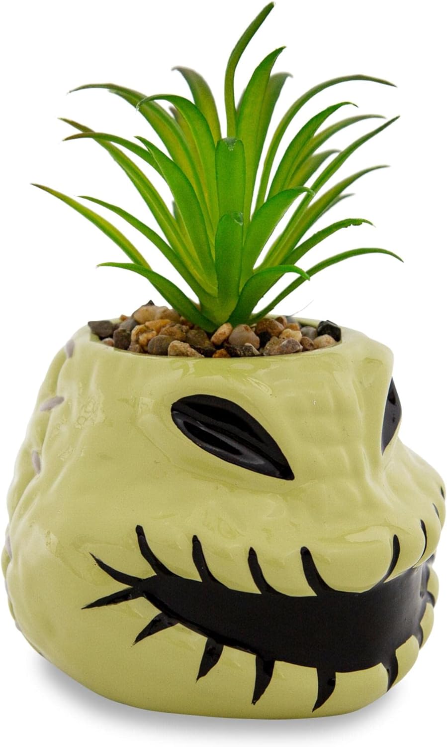 Disney Lilo & Stitch Pineapple 6-Inch Ceramic Planter with Artificial Succulent | Cute Flower Pot, Faux Indoor Plants - Grand Goldman