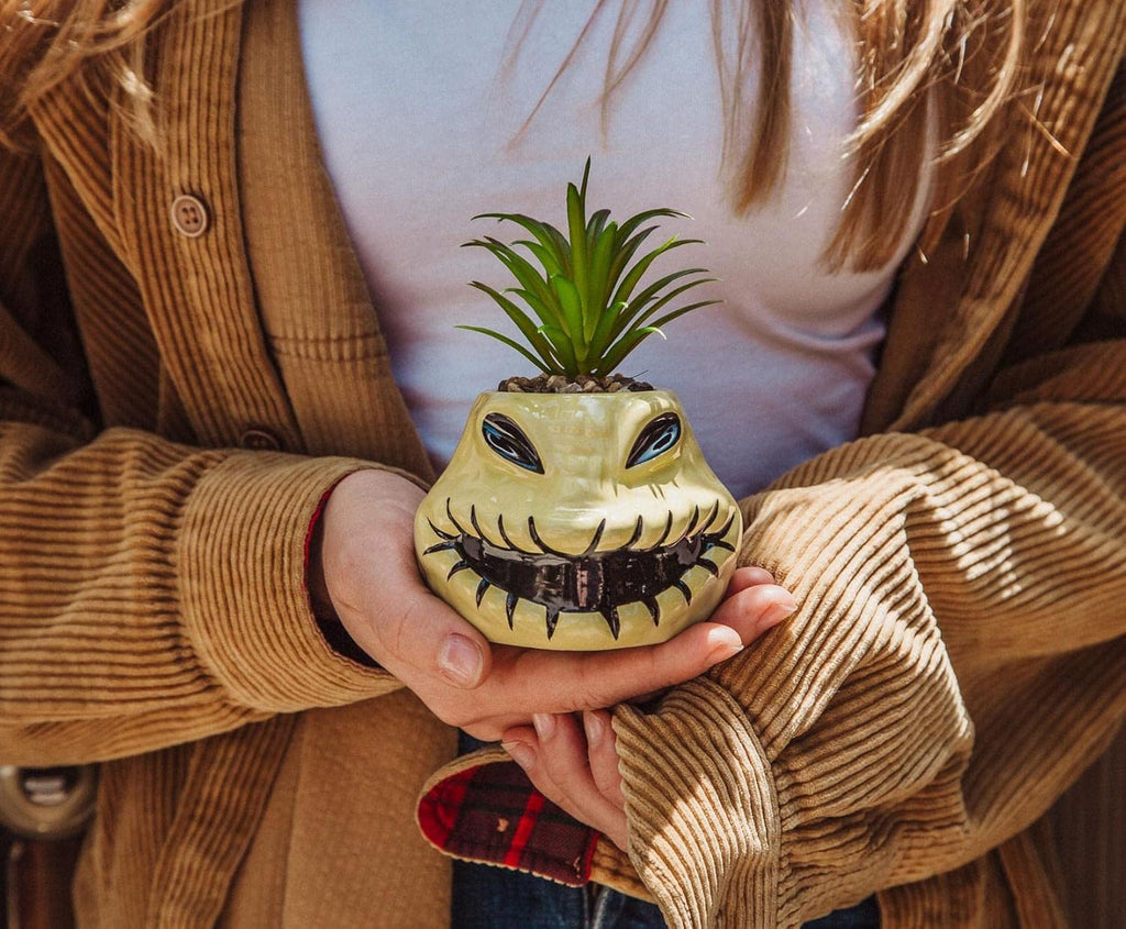 Disney Lilo & Stitch Pineapple 6-Inch Ceramic Planter with Artificial Succulent | Cute Flower Pot, Faux Indoor Plants - Grand Goldman