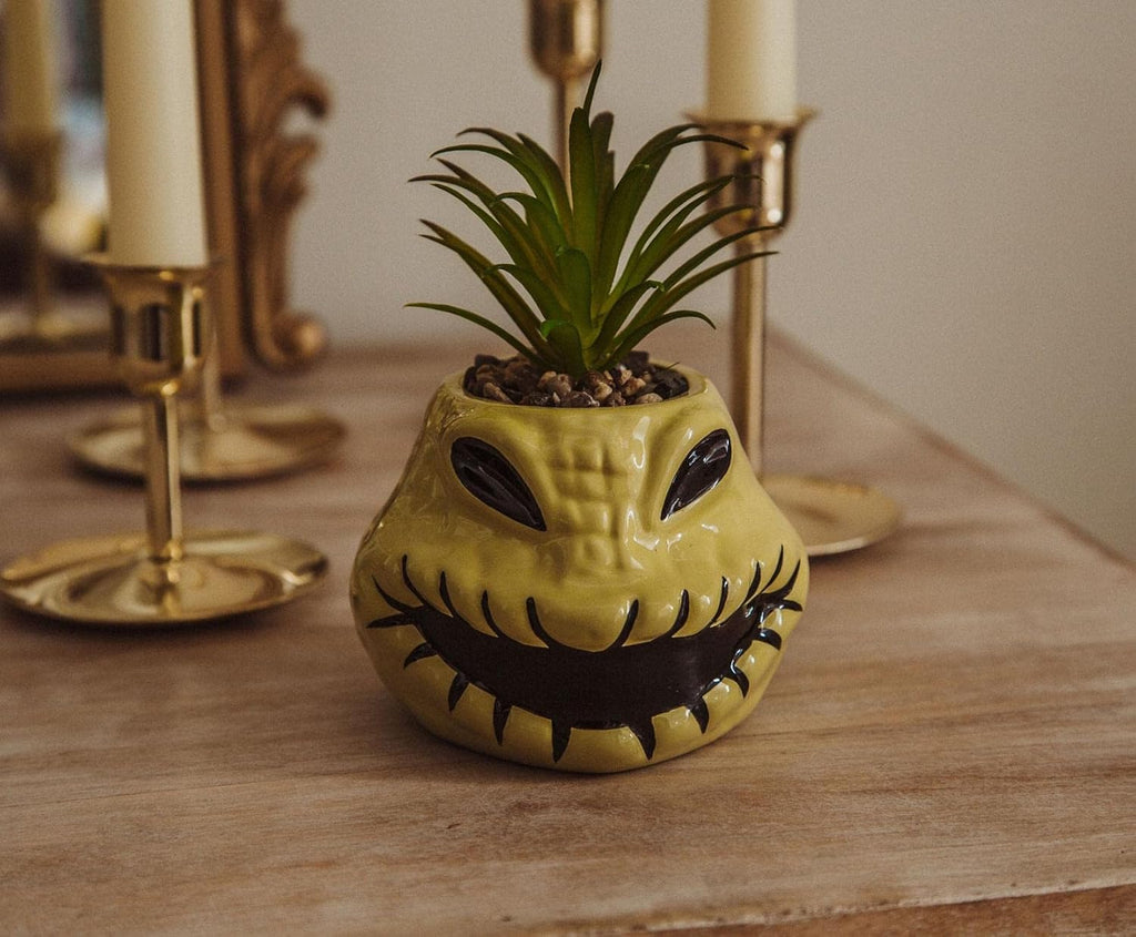 Disney Lilo & Stitch Pineapple 6-Inch Ceramic Planter with Artificial Succulent | Cute Flower Pot, Faux Indoor Plants - Grand Goldman