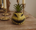 Disney Lilo & Stitch Pineapple 6-Inch Ceramic Planter with Artificial Succulent | Cute Flower Pot, Faux Indoor Plants - Grand Goldman