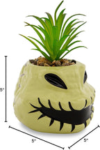 Disney Lilo & Stitch Pineapple 6-Inch Ceramic Planter with Artificial Succulent | Cute Flower Pot, Faux Indoor Plants - Grand Goldman