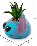 Disney Lilo & Stitch Pineapple 6-Inch Ceramic Planter with Artificial Succulent | Cute Flower Pot, Faux Indoor Plants - Grand Goldman