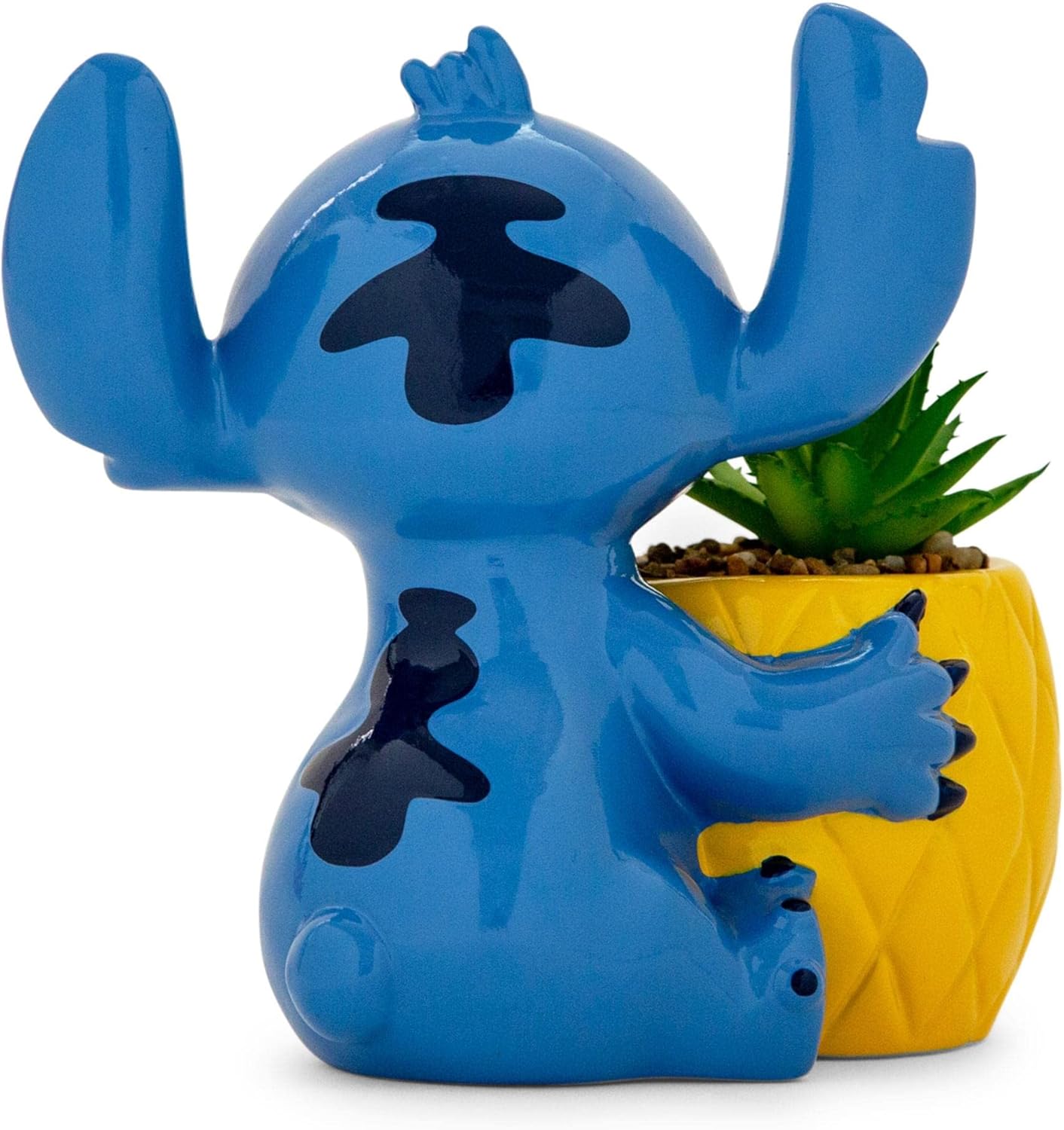 Disney Lilo & Stitch Pineapple 6-Inch Ceramic Planter with Artificial Succulent | Cute Flower Pot, Faux Indoor Plants - Grand Goldman