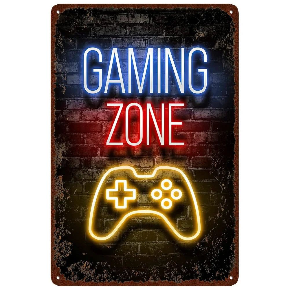 Do not Disturb Gamer at Play Metal Tin Signs Posters Plate Wall Decor for Bars Game Room Man Cave Cafe Club Retro Posters Plaque - Grand Goldman