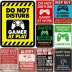 Do not Disturb Gamer at Play Metal Tin Signs Posters Plate Wall Decor for Bars Game Room Man Cave Cafe Club Retro Posters Plaque - Grand Goldman