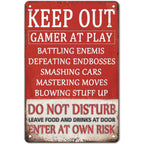 Do not Disturb Gamer at Play Metal Tin Signs Posters Plate Wall Decor for Bars Game Room Man Cave Cafe Club Retro Posters Plaque - Grand Goldman