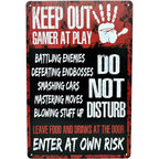 Do not Disturb Gamer at Play Metal Tin Signs Posters Plate Wall Decor for Bars Game Room Man Cave Cafe Club Retro Posters Plaque - Grand Goldman