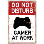 Do not Disturb Gamer at Play Metal Tin Signs Posters Plate Wall Decor for Bars Game Room Man Cave Cafe Club Retro Posters Plaque - Grand Goldman