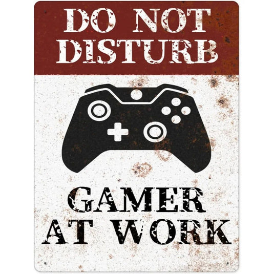 Do not Disturb Gamer at Play Metal Tin Signs Posters Plate Wall Decor for Bars Game Room Man Cave Cafe Club Retro Posters Plaque - Grand Goldman