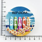 Dominican Republic Black Lady Carnival Bus Santa Domingo Church Punta Cana Macaw Resin fridge Magnet Tourist Souvenirs - Grand Goldman