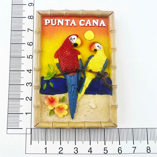 Dominican Republic Black Lady Carnival Bus Santa Domingo Church Punta Cana Macaw Resin fridge Magnet Tourist Souvenirs - Grand Goldman