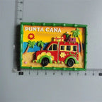 Dominican Republic Black Lady Carnival Bus Santa Domingo Church Punta Cana Macaw Resin fridge Magnet Tourist Souvenirs - Grand Goldman
