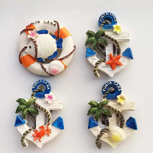 Dominican Tourist Souvenir decorative crafts painted magnet fridge magnets - Grand Goldman