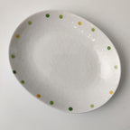 Dot Ceramic Plate Set Small Breakfast Plate Dessert Plate Flavor Plate Oval Plate - Grand Goldman