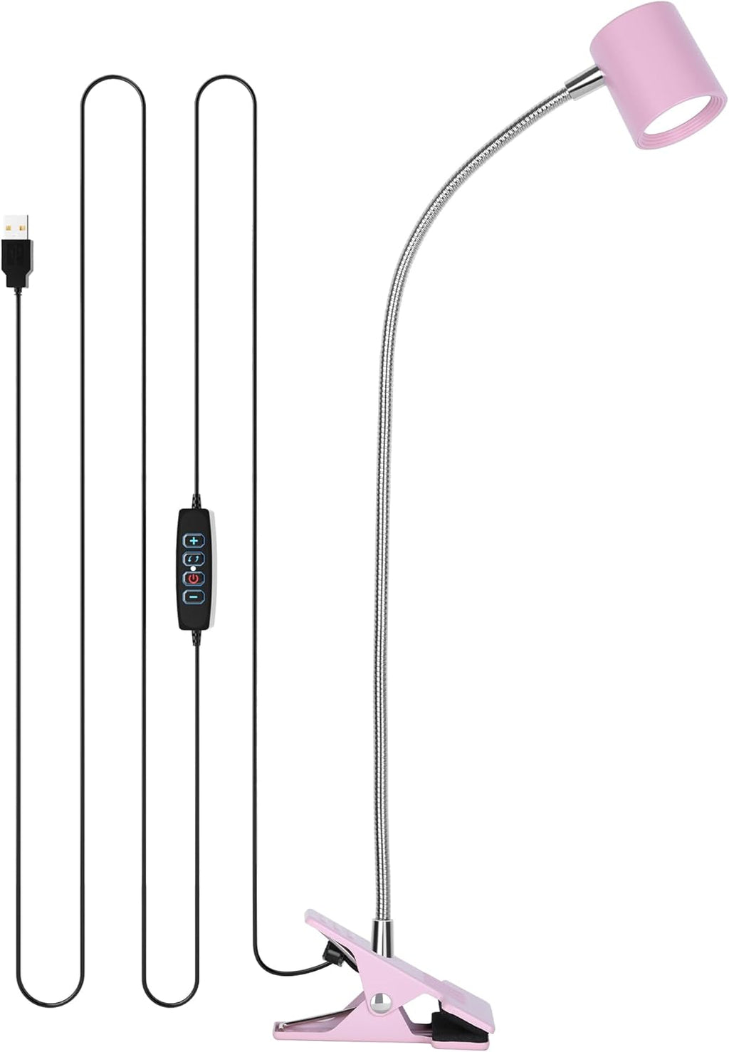 Dott Arts Desk Lamp,USB Clip On Light with 3 Color Modes,LED 10 Levels Brightness Reading Light, 360°Gooseneck Book Light,Eye-Care Reading Lamp for Home Office,Headboards Black - Grand Goldman