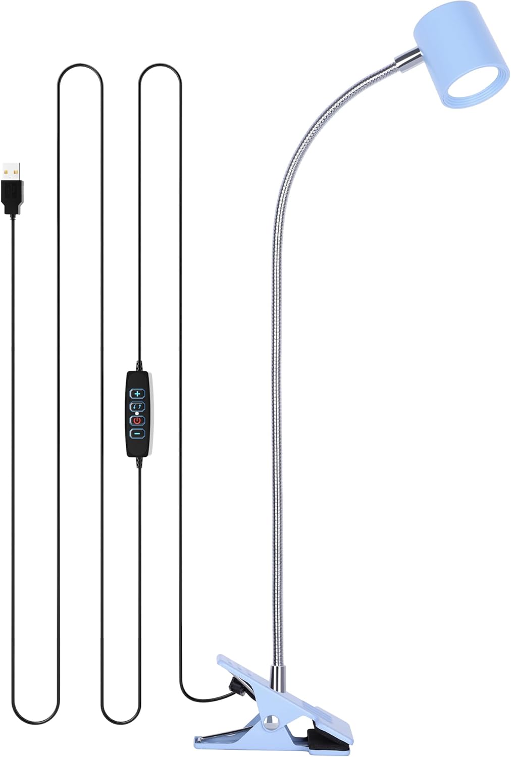 Dott Arts Desk Lamp,USB Clip On Light with 3 Color Modes,LED 10 Levels Brightness Reading Light, 360°Gooseneck Book Light,Eye-Care Reading Lamp for Home Office,Headboards Black - Grand Goldman