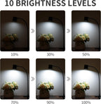 Dott Arts Desk Lamp,USB Clip On Light with 3 Color Modes,LED 10 Levels Brightness Reading Light, 360°Gooseneck Book Light,Eye-Care Reading Lamp for Home Office,Headboards Black - Grand Goldman