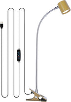 Dott Arts Desk Lamp,USB Clip On Light with 3 Color Modes,LED 10 Levels Brightness Reading Light, 360°Gooseneck Book Light,Eye-Care Reading Lamp for Home Office,Headboards Black - Grand Goldman