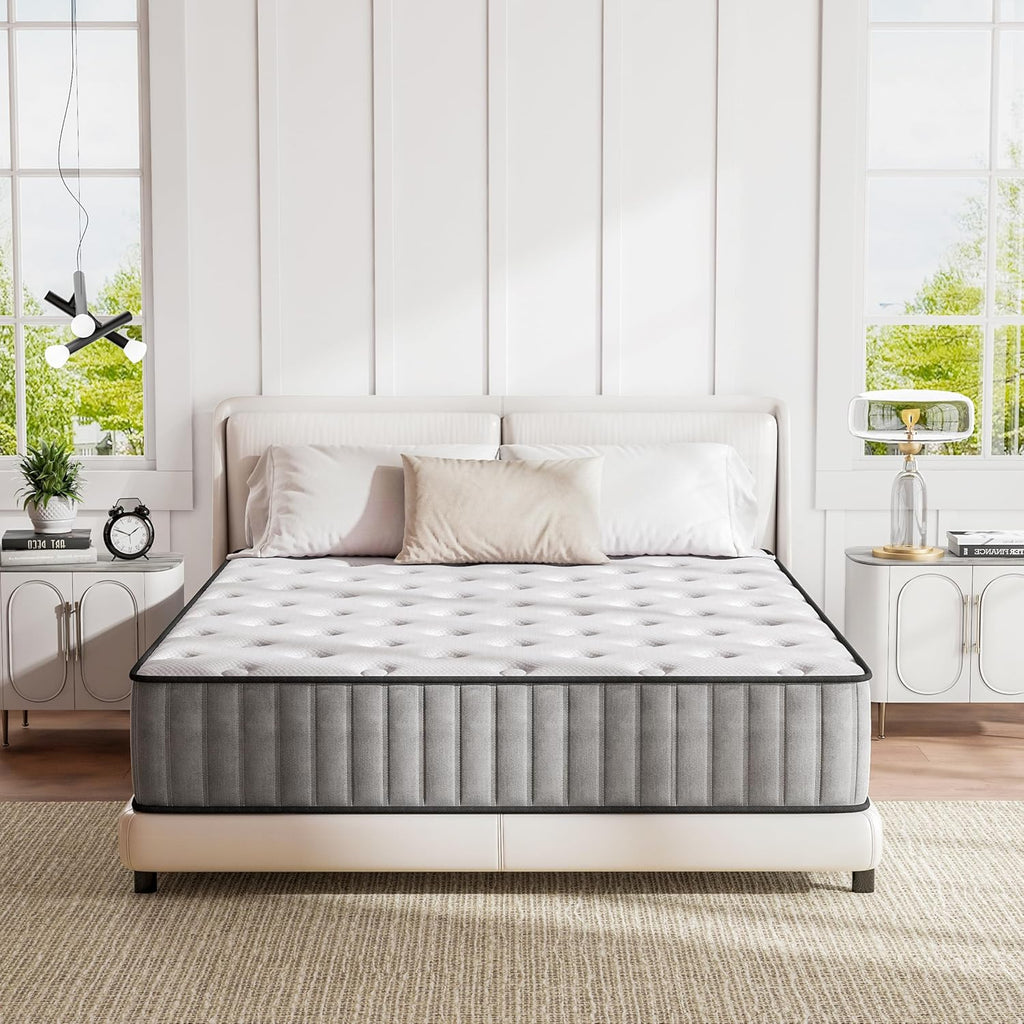 Double Mattress, 10 Inch Hybrid Full Size Mattress, Memory Foam Mattress with Pocket Springs, Full Bed Mattress in a Box Pressure Relief & Firm Mattress Double Size - Grand Goldman