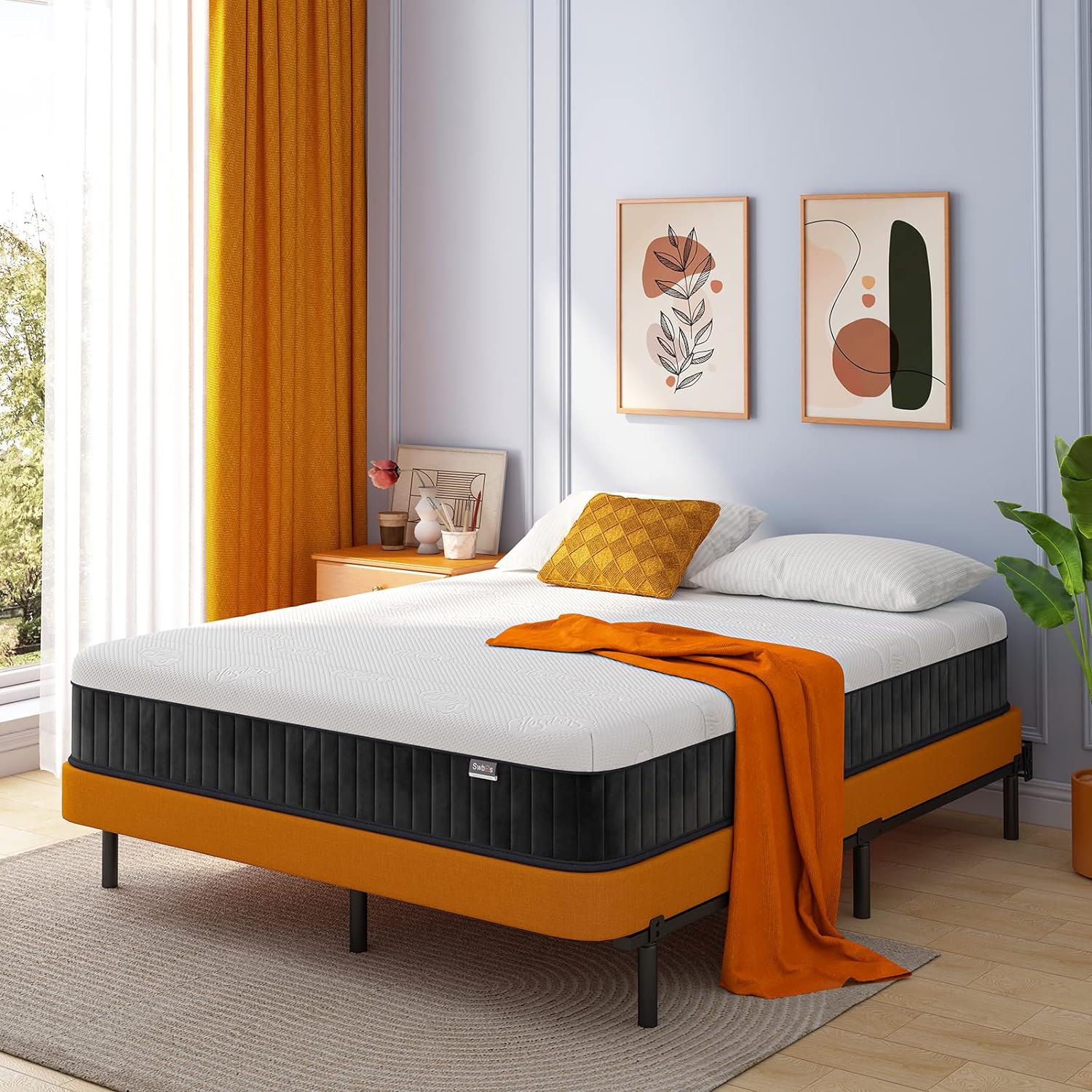 Double Mattress, 10 Inch Hybrid Full Size Mattress, Memory Foam Mattress with Pocket Springs, Full Bed Mattress in a Box Pressure Relief & Firm Mattress Double Size - Grand Goldman