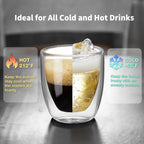 Double Walled Espresso Cups Set of 4 (50% Thicker), 3 Ounce Clear Expresso Coffee Mugs, Espresso Shot Glasses, Double Wall Insulated Espresso Cups Suit for Espresso Machine, Microwave Safe - Grand Goldman