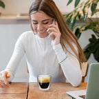 Double Walled Espresso Cups Set of 4 (50% Thicker), 3 Ounce Clear Expresso Coffee Mugs, Espresso Shot Glasses, Double Wall Insulated Espresso Cups Suit for Espresso Machine, Microwave Safe - Grand Goldman