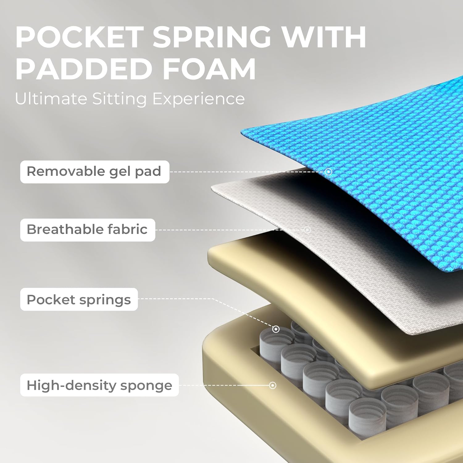 Dowinx Gaming Chair Breathable Fabric Computer Chair with Pocket Spring Cushion, Comfortable Office Chair with Gel Pad and Storage Bag,Massage Game Chair with Footrest,Green - Grand Goldman