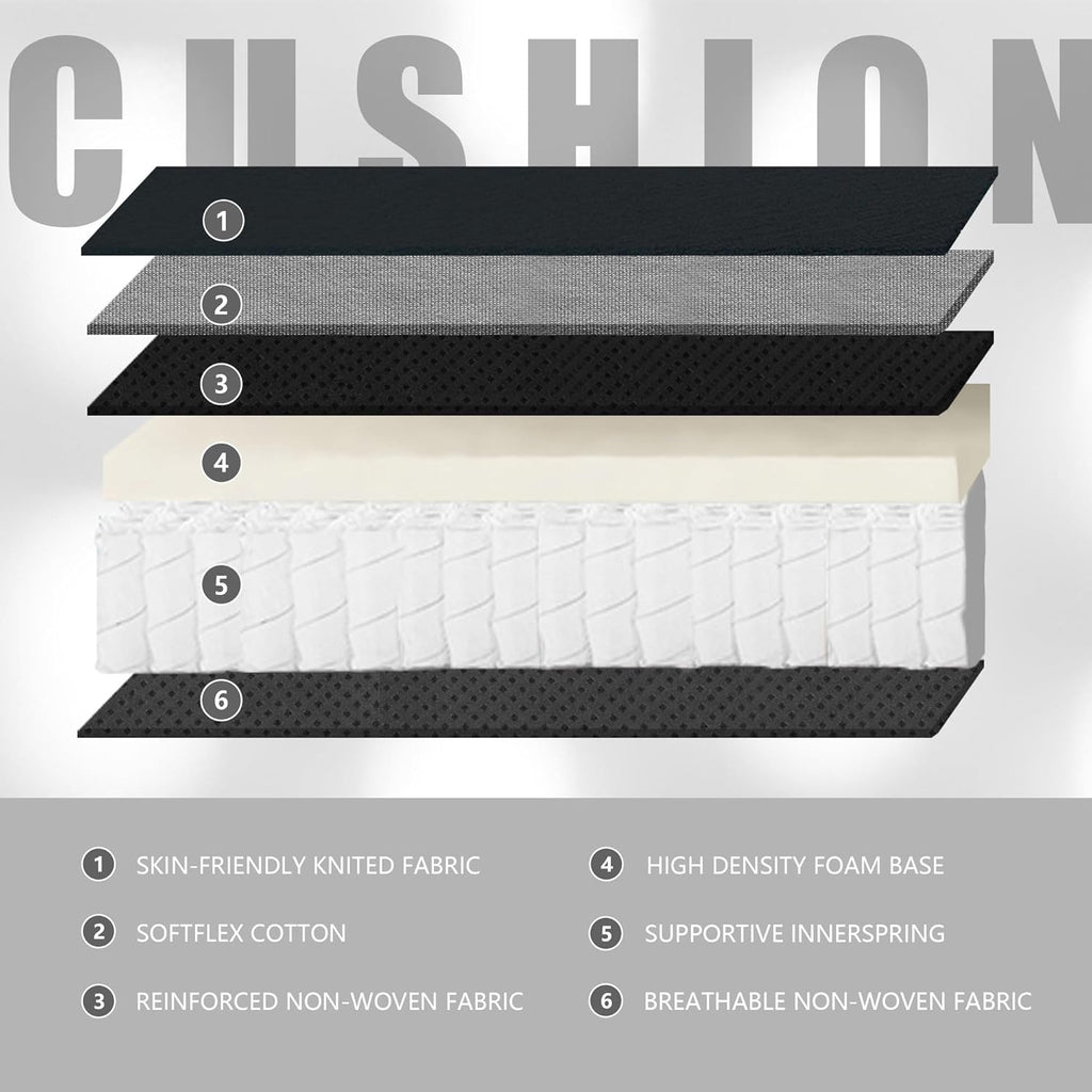 Dowinx Gaming Chair Fabric with Pocket Spring Cushion, Massage Game Chair Cloth with Headrest, Ergonomic Computer Chair with Footrest 290LBS, Black - Grand Goldman