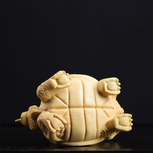 Dragon Tortoise Handle Pieces Of Wood Carving Ornaments - Grand Goldman