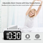 DreamSky Small Digital Alarm Clock for Bederoom, Large Big Numbers Display with Brightness Dimmer, Electric Bedside Desk Clock with USB Charging Port, Adjustable Alarm Volume, 12/24H, Snooze - Grand Goldman