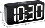 DreamSky Small Digital Alarm Clock for Bederoom, Large Big Numbers Display with Brightness Dimmer, Electric Bedside Desk Clock with USB Charging Port, Adjustable Alarm Volume, 12/24H, Snooze - Grand Goldman