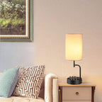 Dreamholder Table Lamp with 3 USB Charging Ports, Modern Desk Lamp with AC Outlet and Phone Stands, Perfect Bedside Lamp for Bedroom, Living Room, Office (Pack of 2), Cream - Grand Goldman