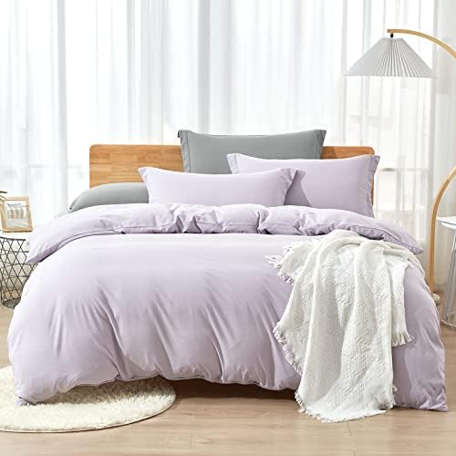 Dreaming Wapiti Duvet Cover Queen,Washed Microfiber Pink Queen Size Duvet Cover Set,Solid Color - Soft and Breathable with Zipper Closure & Corner Ties (Pink Mocha, Queen) - Grand Goldman