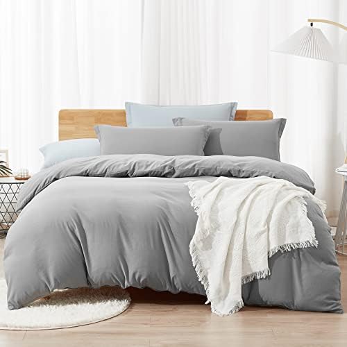 Dreaming Wapiti Duvet Cover Queen,Washed Microfiber Pink Queen Size Duvet Cover Set,Solid Color - Soft and Breathable with Zipper Closure & Corner Ties (Pink Mocha, Queen) - Grand Goldman