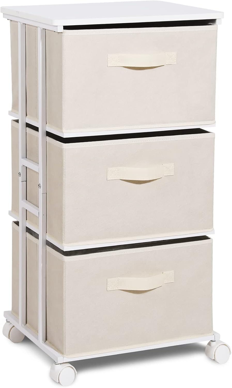 Dresser Storage with 3 Drawers, Fabric Dresser Tower, Vertical Storage Unit for Bedroom, Closet, Office, Black - Grand Goldman
