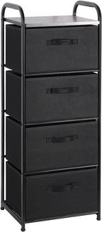 Dresser Storage with 3 Drawers, Fabric Dresser Tower, Vertical Storage Unit for Bedroom, Closet, Office, Black - Grand Goldman