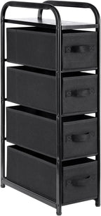 Dresser Storage with 3 Drawers, Fabric Dresser Tower, Vertical Storage Unit for Bedroom, Closet, Office, Black - Grand Goldman