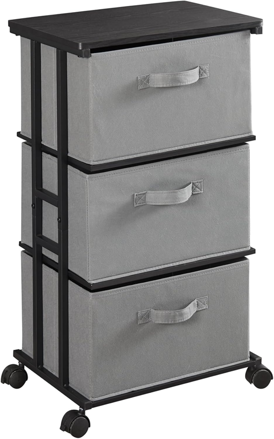 Dresser Storage with 3 Drawers, Fabric Dresser Tower, Vertical Storage Unit for Bedroom, Closet, Office, Black - Grand Goldman
