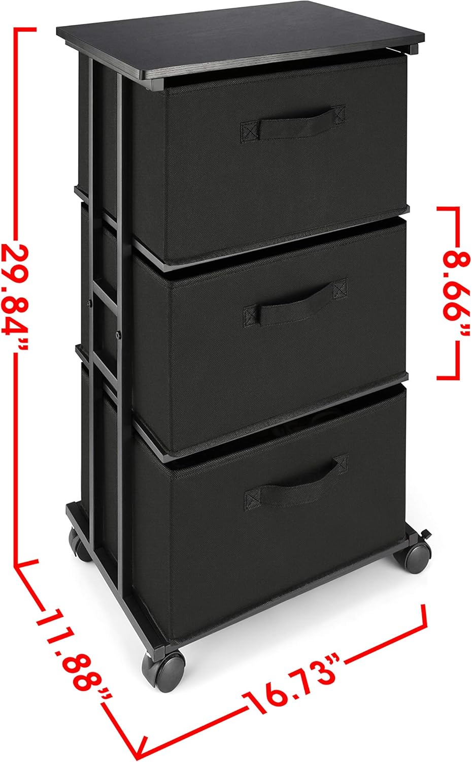 Dresser Storage with 3 Drawers, Fabric Dresser Tower, Vertical Storage Unit for Bedroom, Closet, Office, Black - Grand Goldman