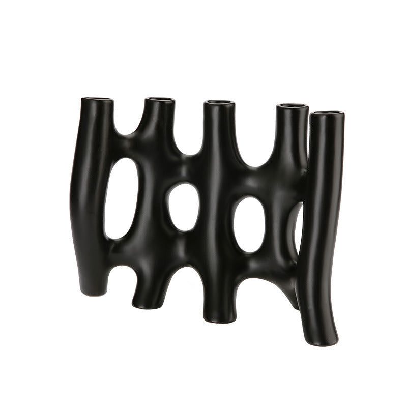 Dried Flower Ornaments Indoor Abstract Ceramic Vase - Grand Goldman